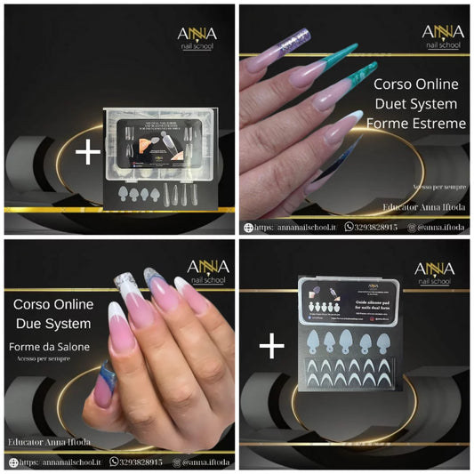 Corso Duet System Forme da Salone +Corso Duet System Forme Extreme + 2 kit in omaggio + Poly Gel e spedizione gratuita