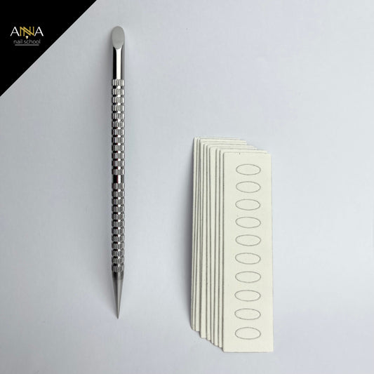 Kit Spingi Cuticole + micro lima con file di ricambio Materiale -inox