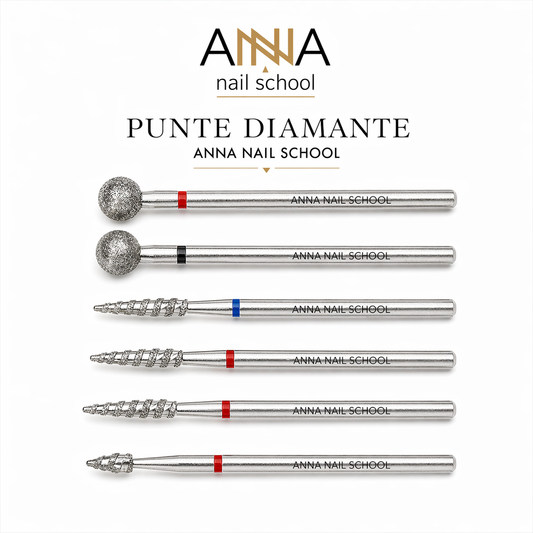 IL KIT perfetto di 6 punte di abrasività fine e media che ti permette di lavorare in sicurezza sulla pelli sensibile e quelli più dure.