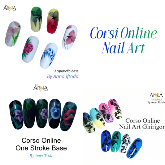 3 corsi insieme Nail Art One Stroke , Ghirigori, Acquerello