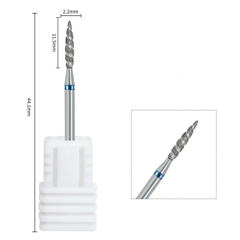 Punta diamantata Tornado , blu , diametro 2.2 mm - lunghezza punta 11,5 mm