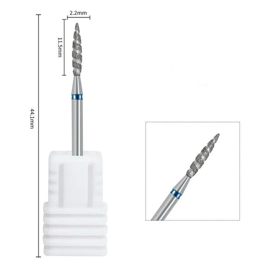 Punta diamantata Tornado , blu , diametro 2.2 mm - lunghezza punta 11,5 mm