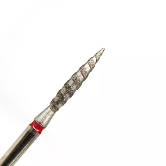Punta diamantata Tornado , rossa , diametro 2.3 mm - lunghezza punta 12 mm