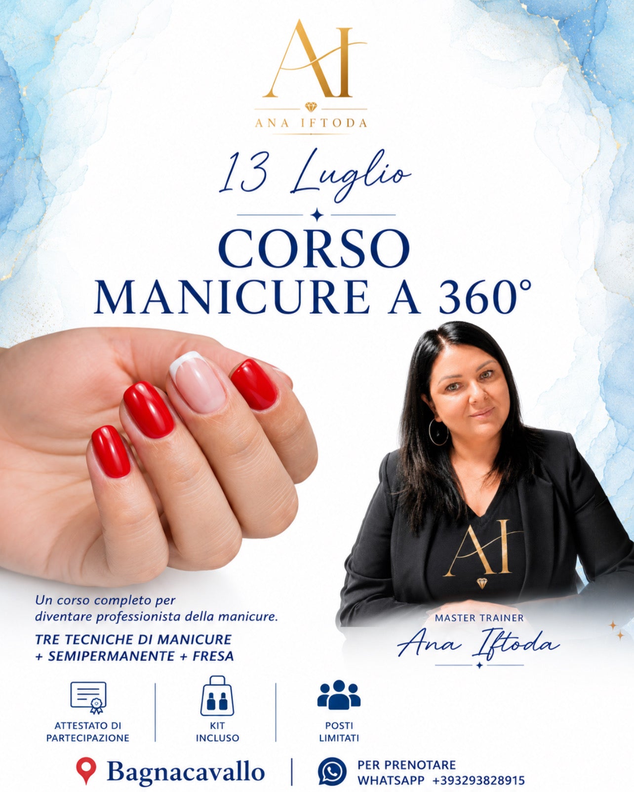 3 Tecniche di Manicure +Semipermanente + kit in presenza