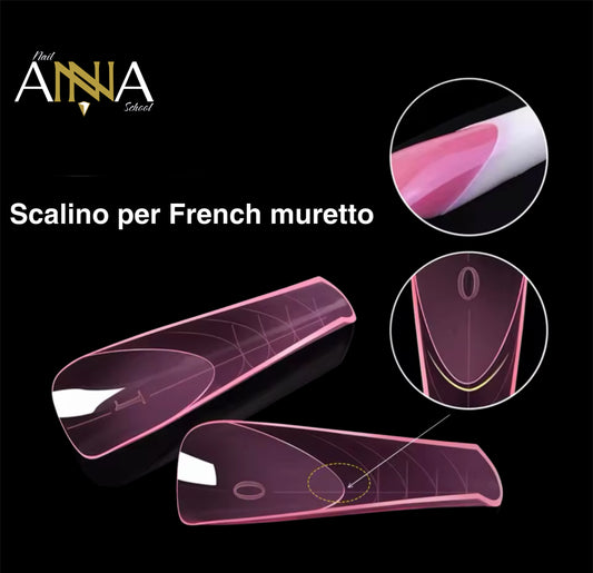 DUAL FORMS MANDORLA + FRENCH - IN BOX - FORME ROSA TRASPARENTI 150 PEZZI