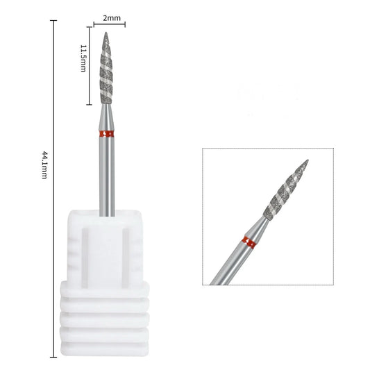 Punta diamantata Tornado , rossa , diametro 2.2 mm - lunghezza punta 11,5 mm 