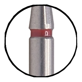 Punta diamantata Tornado , rossa , diametro 2.3 mm - lunghezza punta 12 mm 